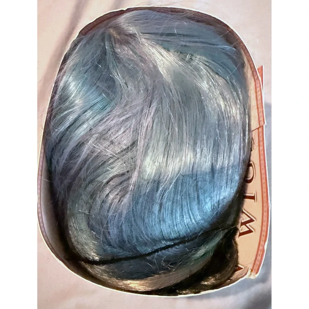 FAVE Mermaid Wig Ombre Blue Mixed Lilac Gray Long Wavy 28